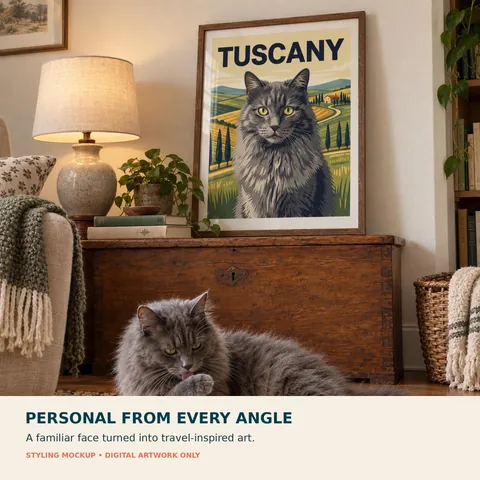 Weiteres Gestaltungsbeispiel: Individuelles Reiseplakat mit Ihrer Katze