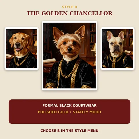 Weiteres Gestaltungsbeispiel: Königliches Golden-Retriever-Porträt