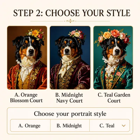 Weiteres Gestaltungsbeispiel: Königliches Porträt eines Australian Shepherd