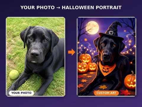 Weiteres Gestaltungsbeispiel: Halloween-Labradorporträt