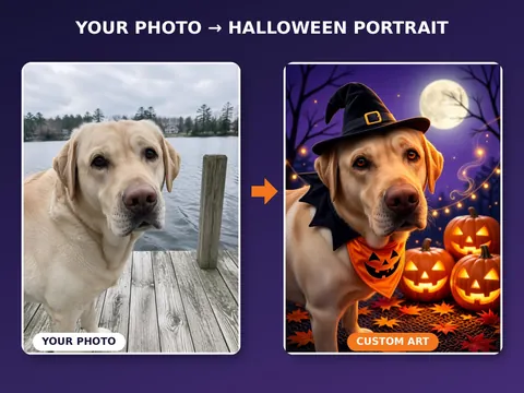 Weiteres Gestaltungsbeispiel: Halloween-Labradorporträt