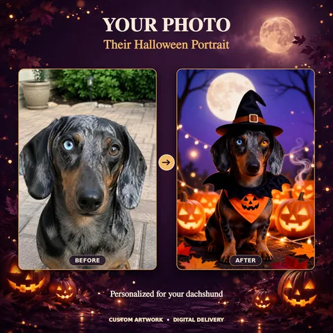 Weiteres Gestaltungsbeispiel: Halloween-Dackelporträt