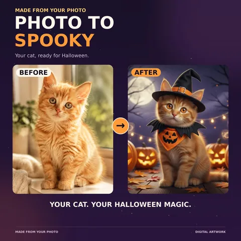 Weiteres Gestaltungsbeispiel: Halloween-Porträt für Hund oder Katze