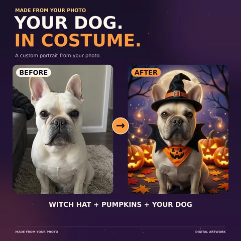 Weiteres Gestaltungsbeispiel: Halloween-Porträt für Hund oder Katze